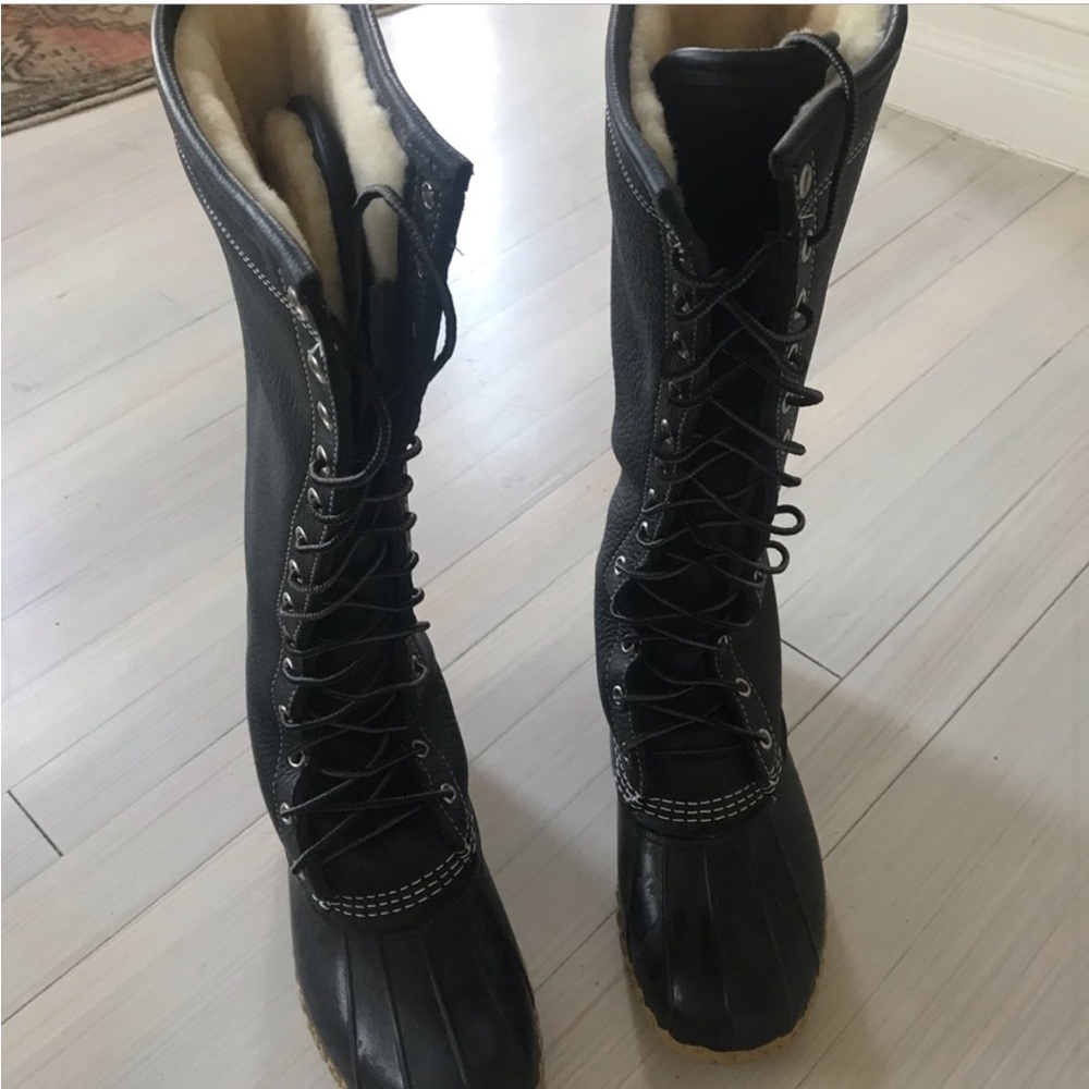 L. L. Bean Shearling lined tall leather boots | Size 7